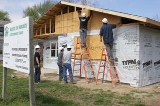 Students Working on Habitat for Humanity House