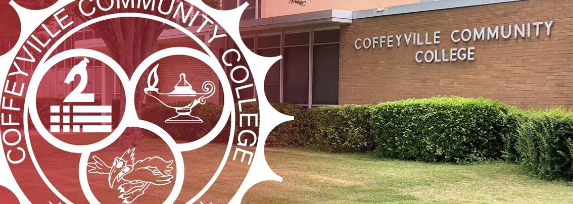 Graphic of CCC Academic Seal with Art and Science building behind it
